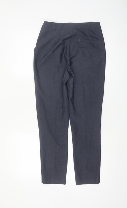 Zara Women Blue XS Slim Fit Trousers with Ruffle Pockets