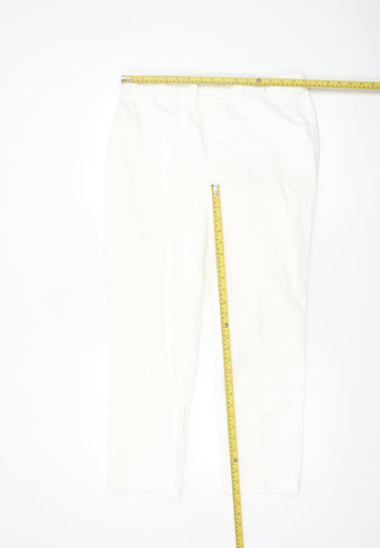 Dunnes Women’s White Chino Trousers Size 14 Cotton Blend Stretch