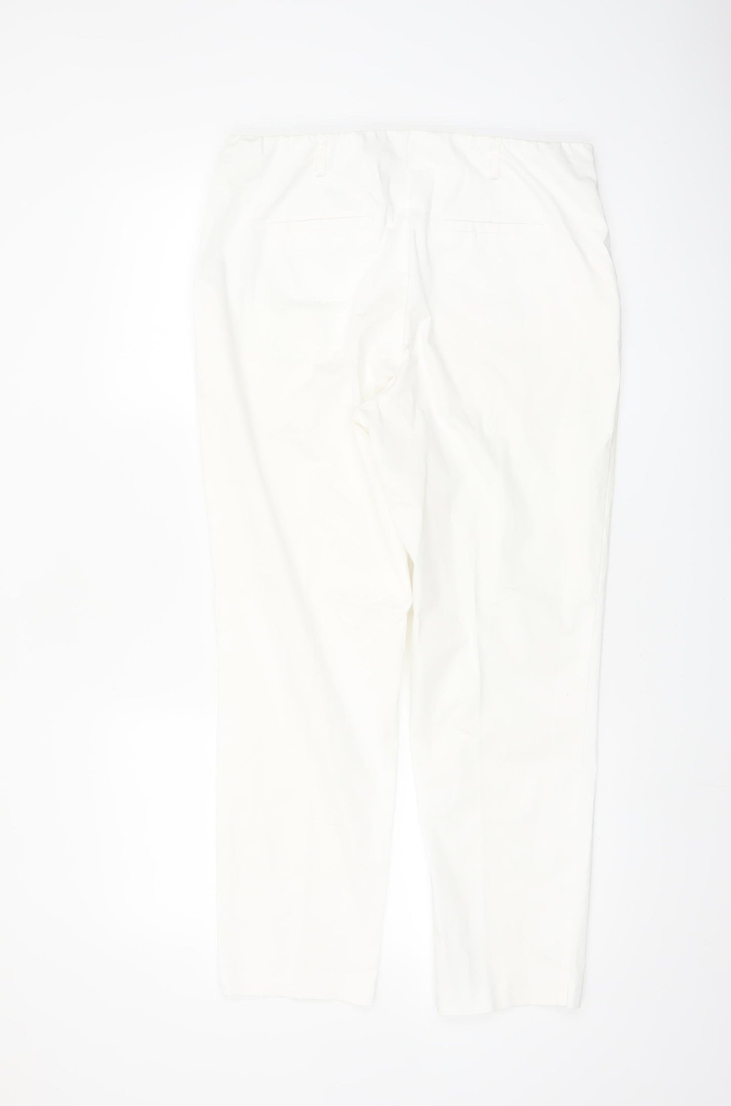Dunnes Women’s White Chino Trousers Size 14 Cotton Blend Stretch