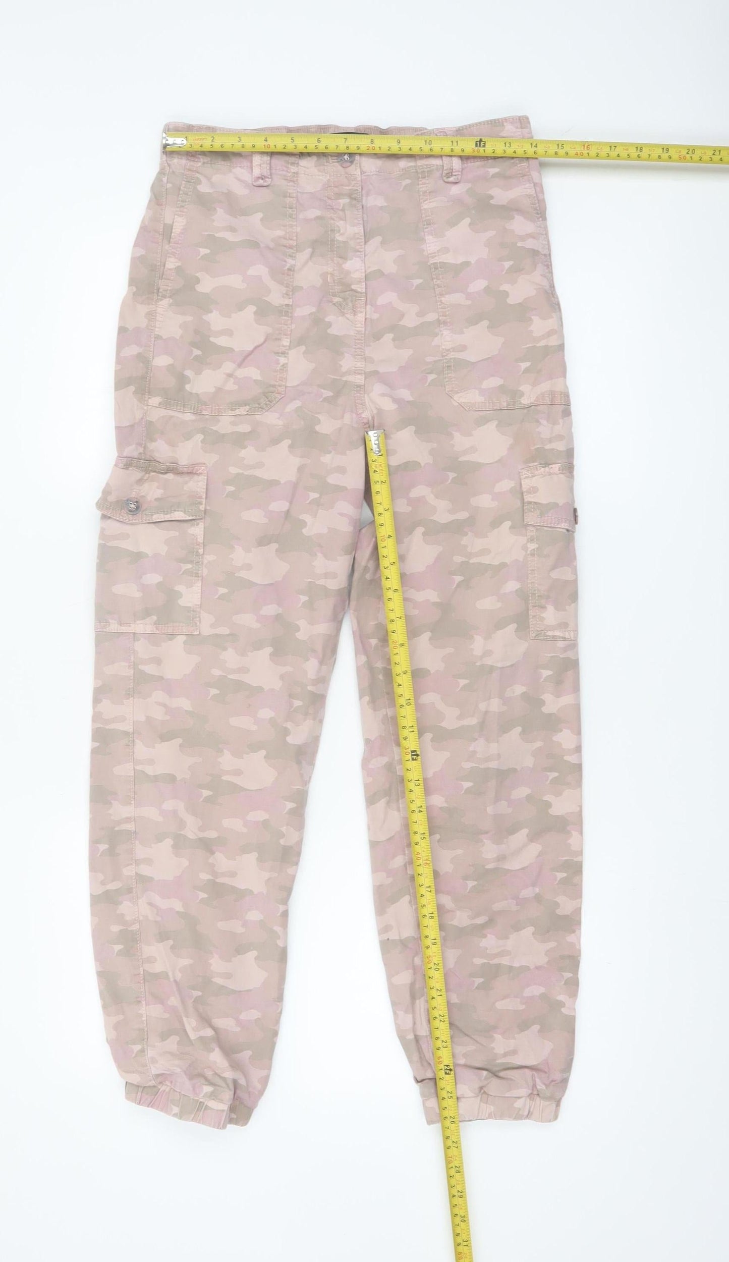 Marks and Spencer Women’s Pink Camo Cargo Trousers Size 10 Regular