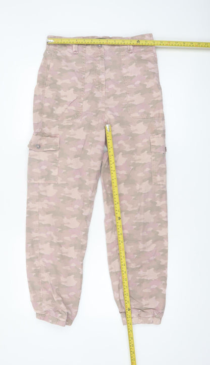 Marks and Spencer Women’s Pink Camo Cargo Trousers Size 10 Regular