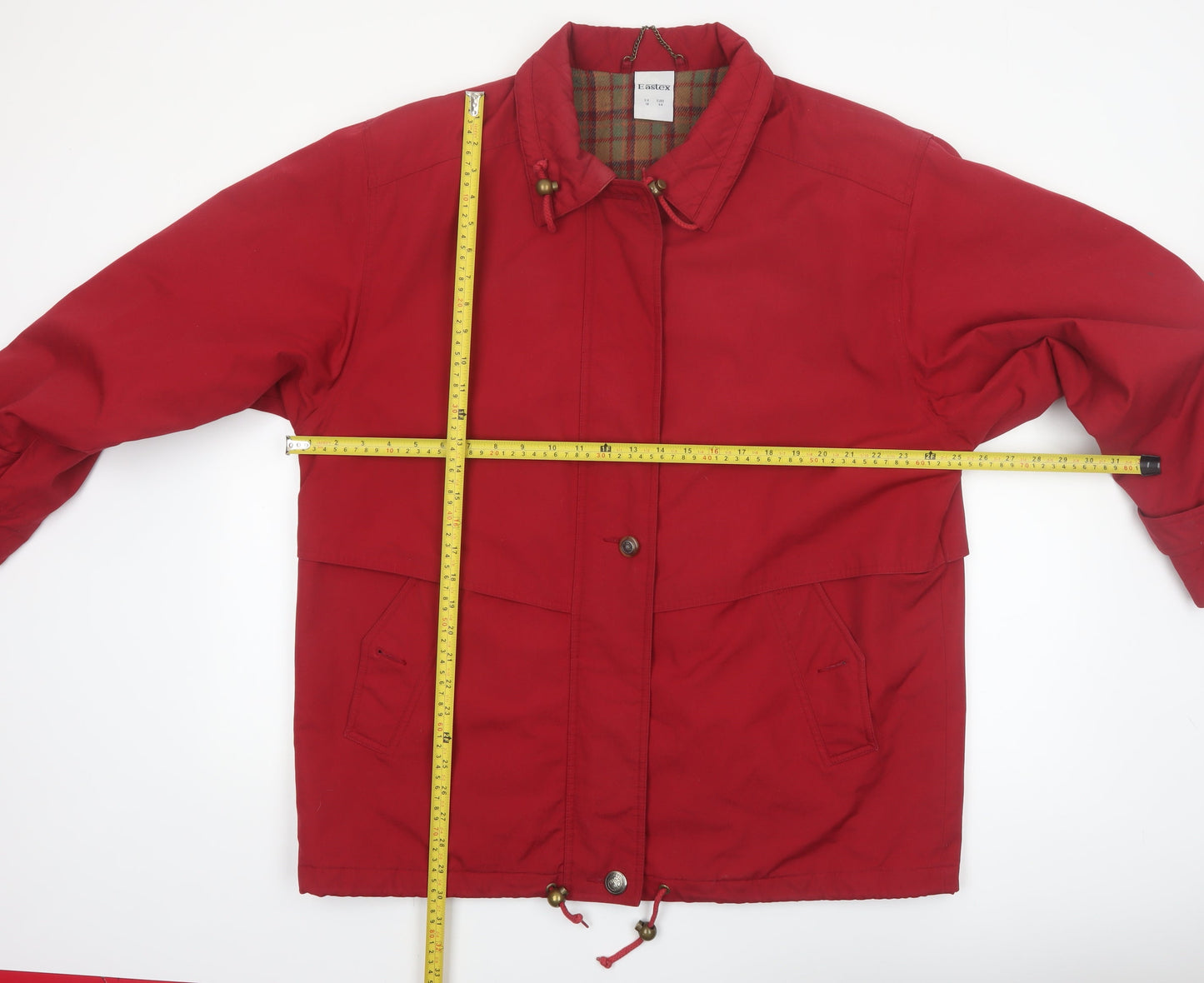 Eastex Women Red Size 18 Parka Jacket Lined Drawstring Classic Style