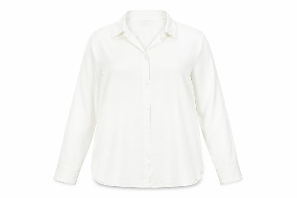 Marks & Spencer Women's Ivory Size 12 Long Sleeve Button-Up Shirt