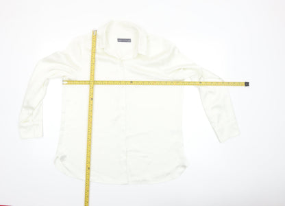 Marks and Spencer Women's Ivory Size 12 Long Sleeve Button-Up Shirt