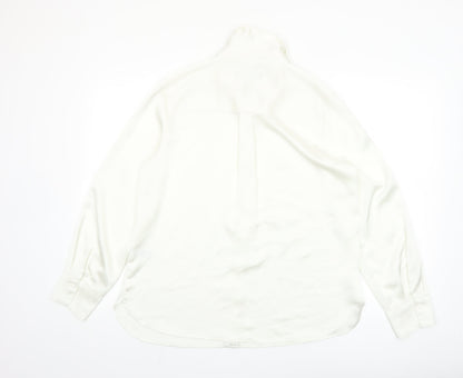 Marks and Spencer Women's Ivory Size 12 Long Sleeve Button-Up Shirt