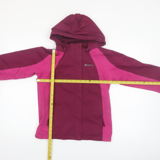 Mountain Warehouse Girls Pink Waterproof Hooded Rain Coat Jacket 11-12 Years
