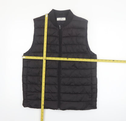 H&M Boys Black Quilted Bodywarmer Padded Waistcoat 12-14 Years