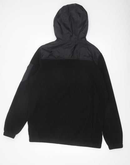 Ellesse Men’s Black Pullover Hoodie M Graphic Logo 1/4 Zip Fleece