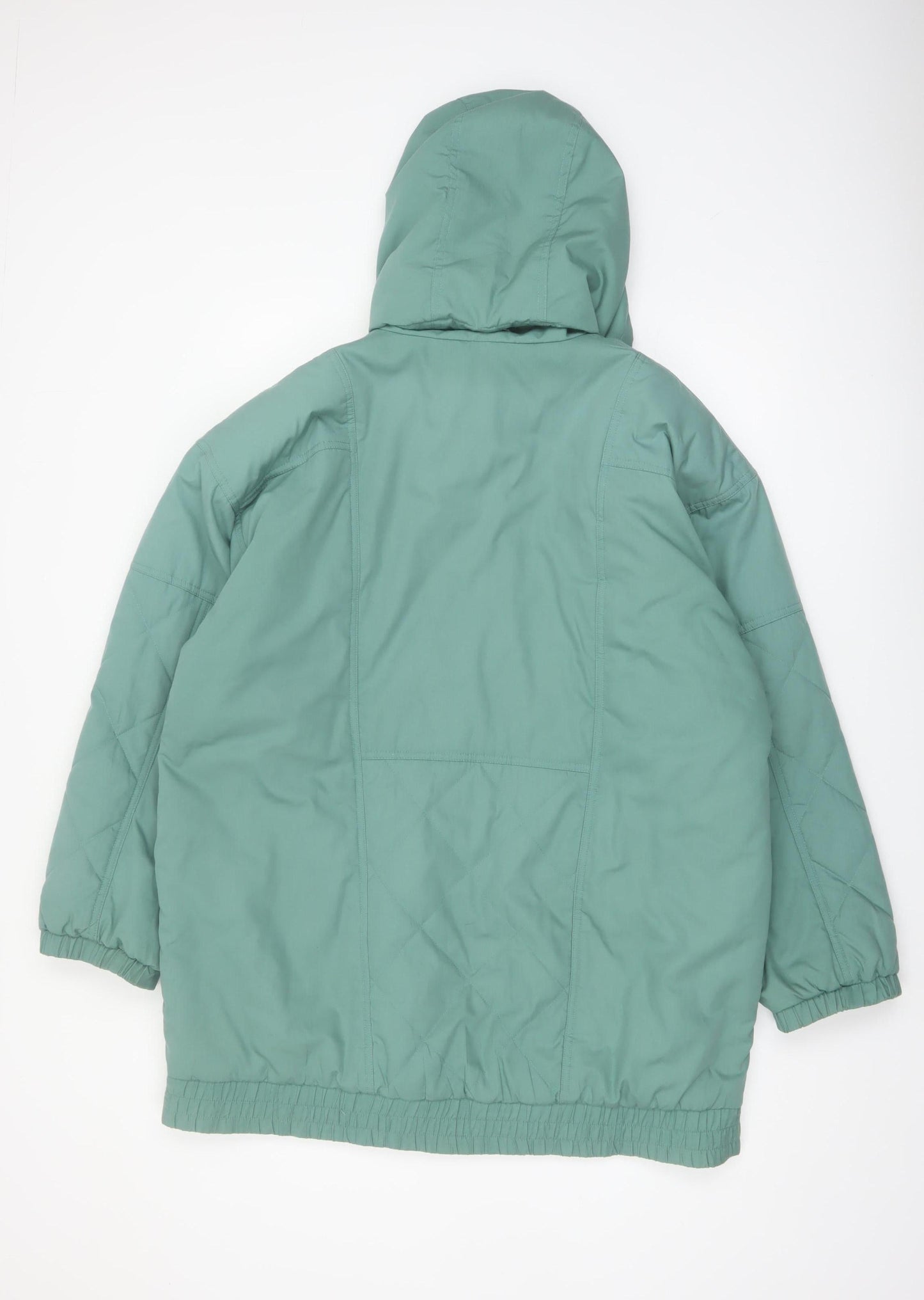 Nuage Womens Green Hooded Parka Coat Size 14 Lined Winter Jacket