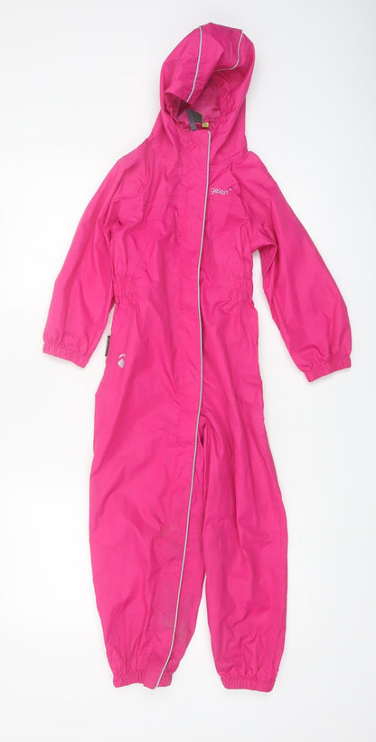 Gelert Girls Pink Waterproof Hooded Jumpsuit 5-6 Years Outdoor All-in-One