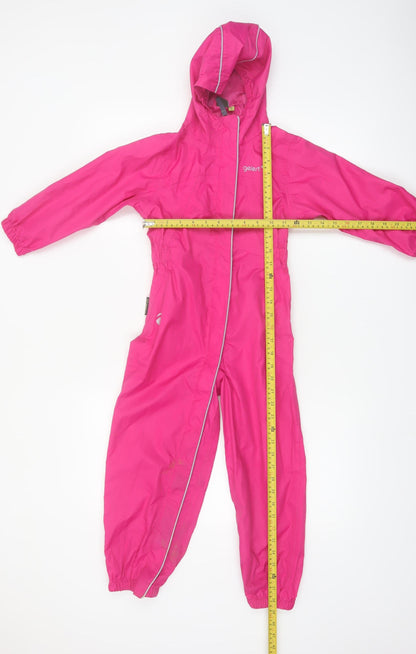 Gelert Girls Pink Waterproof Hooded Jumpsuit 5-6 Years Outdoor All-in-One