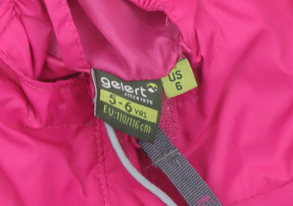 Gelert Girls Pink Waterproof Hooded Jumpsuit 5-6 Years Outdoor All-in-One