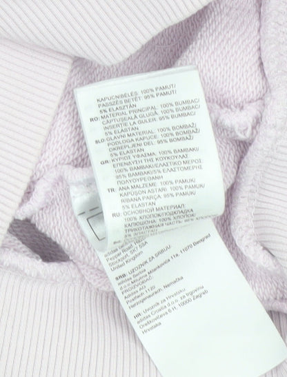 Reebok Women Pink Pullover Hoodie Small Cotton Logo Casual