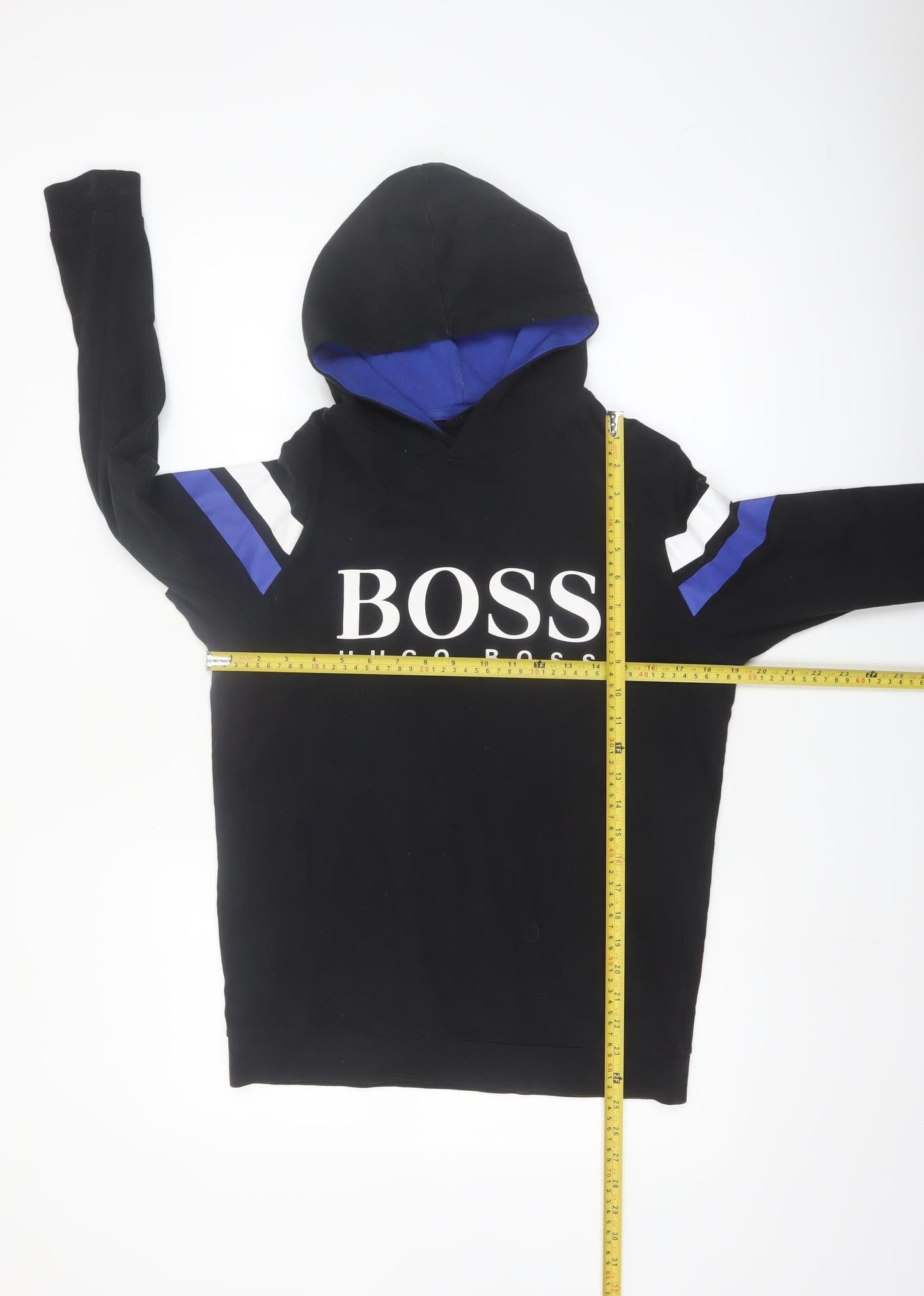 Hugo Boss Men's Black Pullover Hoodie S Logo Graphic Sweatshirt