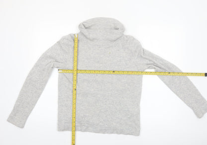 Hobbs Women Grey Roll Neck Merino Wool Cashmere Jumper M