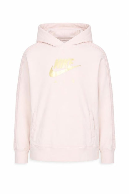 Nike Girls Pink Gold Logo Pullover Hoodie XL 14-15 Years Fleece