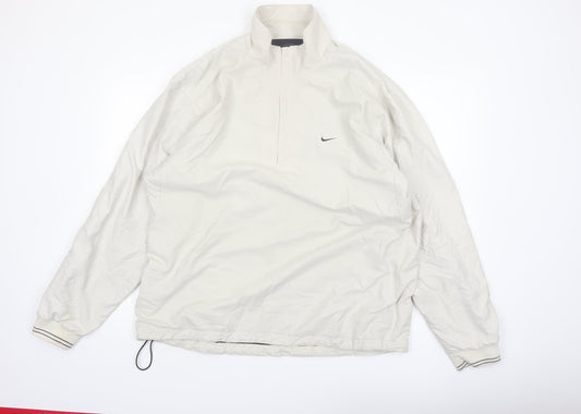 Nike Golf Men's White XL Windbreaker Jacket Lightweight Stand-Up Collar