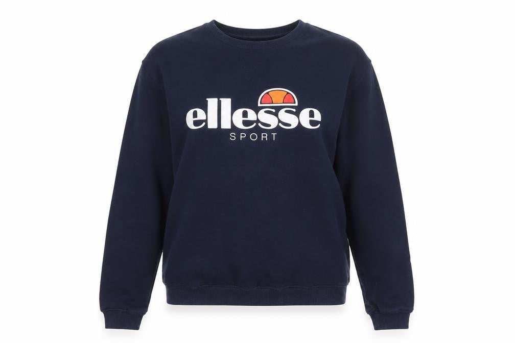 Ellesse Women Navy Blue Crew Neck Pullover Sweatshirt UK 12
