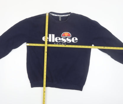 Ellesse Women Navy Blue Crew Neck Pullover Sweatshirt UK 12