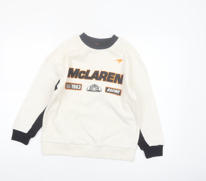 Marks and Spencer Boys White McLaren Racing Graphic Pullover Sweatshirt 10-11 Years