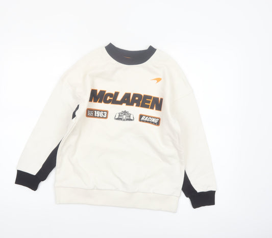 Marks and Spencer Boys White McLaren Racing Graphic Pullover Sweatshirt 10-11 Years