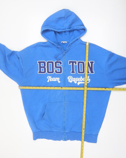 Clockhouse Women Blue Full Zip Hoodie Boston Team Design XS