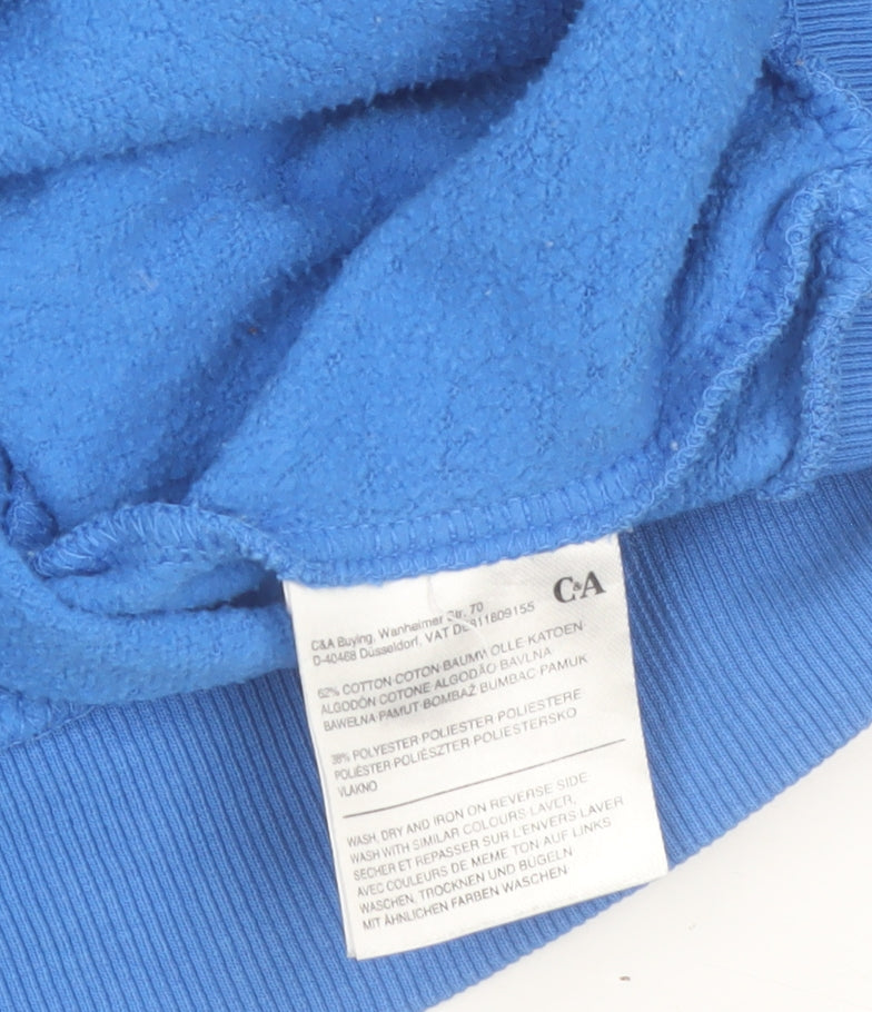 Clockhouse Women Blue Full Zip Hoodie Boston Team Design XS