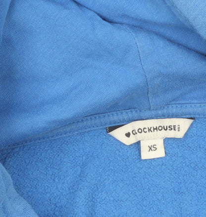 Clockhouse Women Blue Full Zip Hoodie Boston Team Design XS