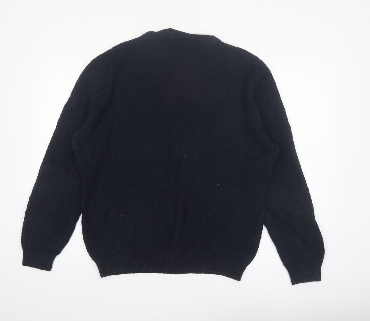 Mango Men Blue Knit Crew Neck Long Sleeve Pullover Jumper L