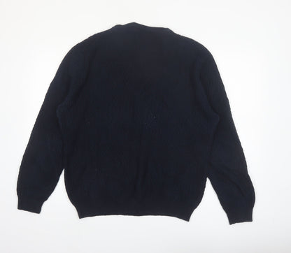 Mango Men Blue Knit Crew Neck Long Sleeve Pullover Jumper L