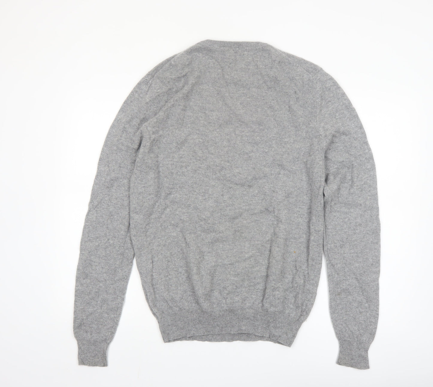 Jaeger Men's Grey Pure Cashmere Crew Neck Jumper M