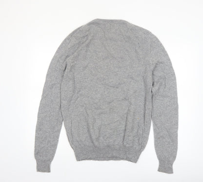 Jaeger Men's Grey Pure Cashmere Crew Neck Jumper M