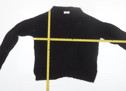 Jacqueline de Yong Women's Black Chunky Knit Pullover Jumper Size S
