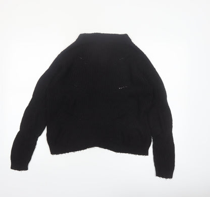 Jacqueline de Yong Women's Black Chunky Knit Pullover Jumper Size S