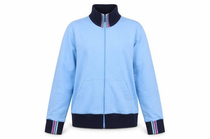 Kappa Womens Blue 2XL Basic Zip Up Jacket with Stripe Cuffs