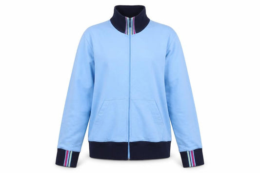 Kappa Womens Blue 2XL Basic Zip Up Jacket with Stripe Cuffs