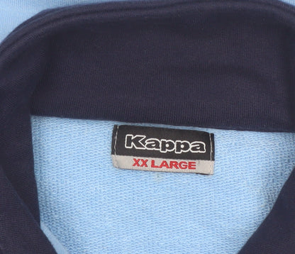 Kappa Womens Blue 2XL Basic Zip Up Jacket with Stripe Cuffs