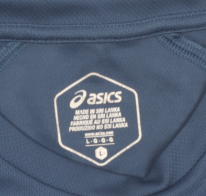 ASICS Men's Blue Short Sleeve Athletic Running T-Shirt Size L