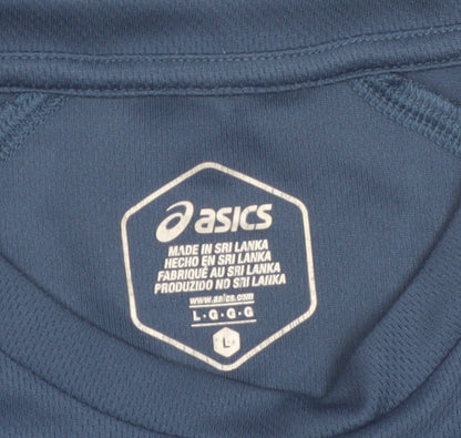 ASICS Men's Blue Short Sleeve Athletic Running T-Shirt Size L