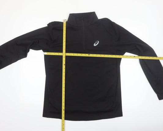 Asics Men's Black Long Sleeve 1/4 Zip Running Top Size L