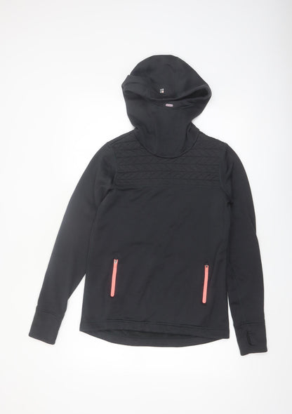 Sweaty Betty Womens Black XS Quilted Hooded Pullover Top