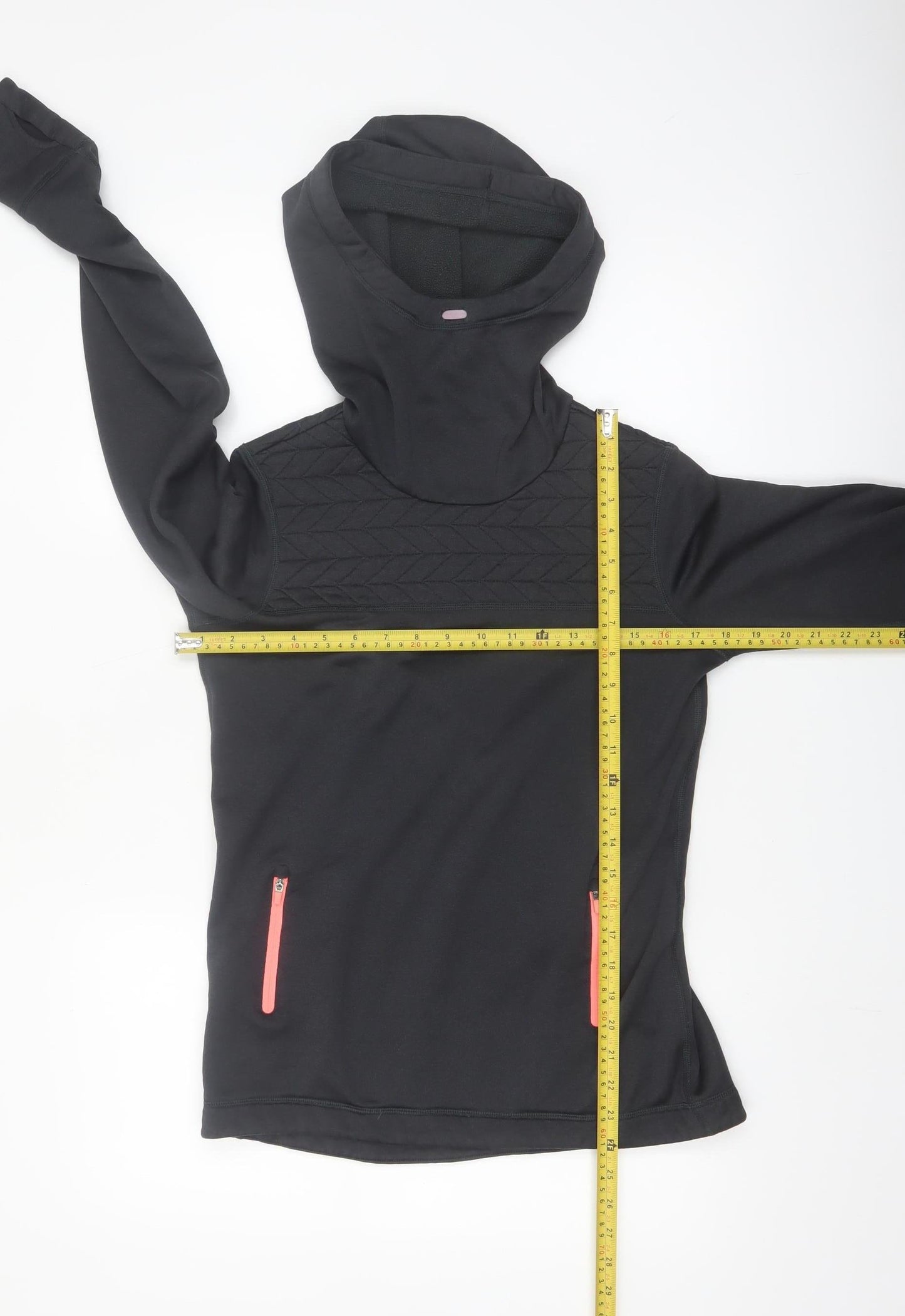 Sweaty Betty Womens Black XS Quilted Hooded Pullover Top