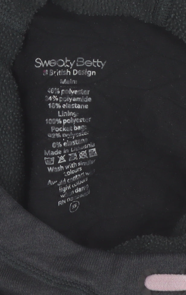 Sweaty Betty Womens Black XS Quilted Hooded Pullover Top