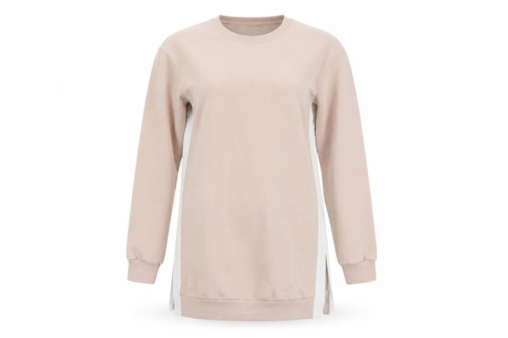 Mint Velvet Womens Beige Longline Pullover Sweatshirt Size S