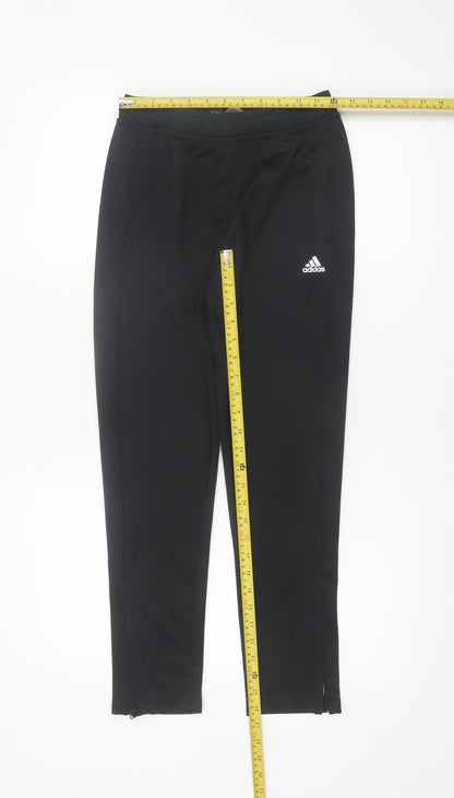 Adidas Boys Black Jogger Trousers 11-12 Years Polyester Activewear