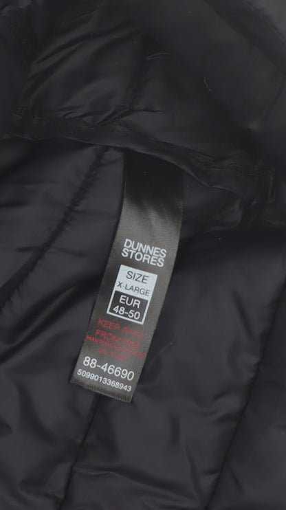 Dunnes Stores Men’s Black XL Puffer Waistcoat Quilted Mid-Length