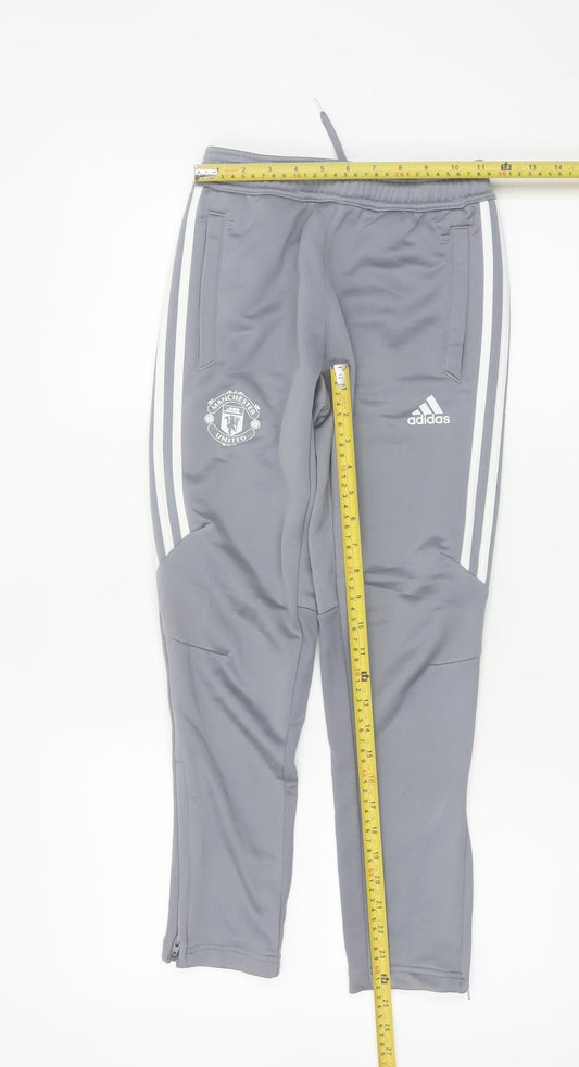 Adidas Boys Grey Manchester United Jogger Sweatpants 9-10 Years Climalite