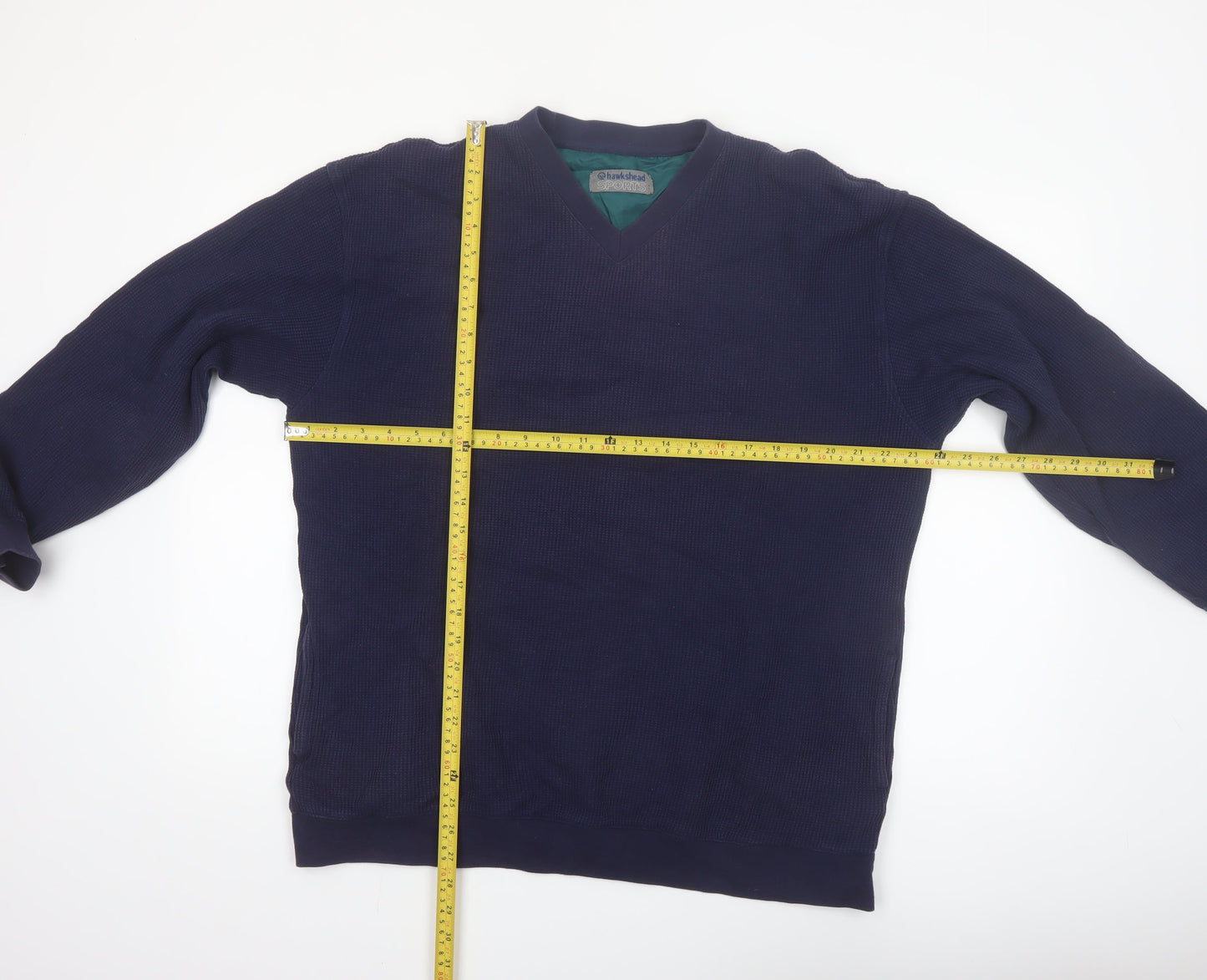 Hawkshead Sports Mens Blue L V-Neck Lined Pullover Sweatshirt