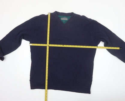Hawkshead Sports Mens Blue L V-Neck Lined Pullover Sweatshirt