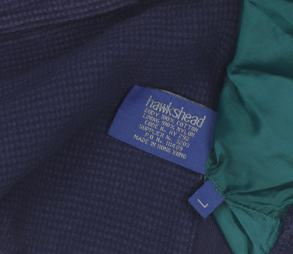 Hawkshead Sports Mens Blue L V-Neck Lined Pullover Sweatshirt